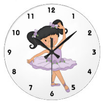Dancer-Adorable Ballerina in Tutu Round Wall Clocks