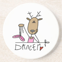 Dancer Reindeer T-shirts and Gifts Beverage Coasters