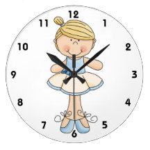 Dancer-Sweet Blonde Ballerina in Tutu Round Wallclock