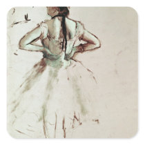 Dancer viewed from the back square sticker