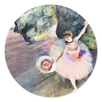 Dancer with a Bouquet of Flowers by Edgar Degas Round Sticker