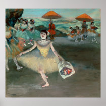 Dancer with bouquet, curtseying, 1877 posters
