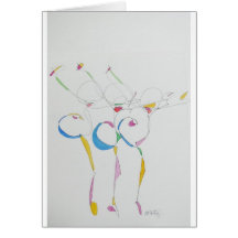 dancers gesture greeting card
