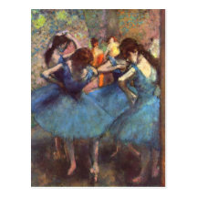 Dancers in Blue Post Cards