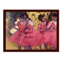 Dancers In Pink In The Wings By Edgar Degas Post Cards