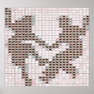 Dancers Playing Card Montage Print by paulvs