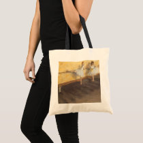 Dancers Practicing at the Barre by Edgar Degas Canvas Bags