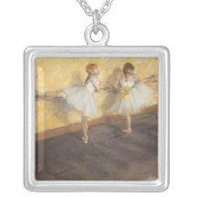 Dancers Practicing at the Barre by Edgar Degas Necklaces