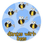 dances with bees round stickers