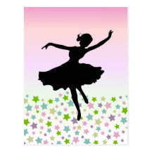 Dancing amongst the stars - pink sunset postcards