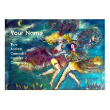 DANCING AND MUSIC IN THE NIGHT MONOGRAM BUSINESS CARD
