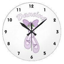 Dancing-Ballet Slippers with Bow Wallclocks