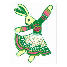 Dancing Bunny Postcards