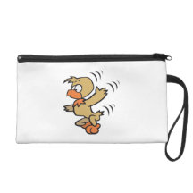 Dancing Cartoon Bird Wristlet Clutch