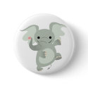Dancing Cartoon Elephant  Button Badge