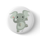Dancing Cartoon Elephant  Button Badge