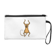 Dancing Cartoon Monkey Wristlet Clutch