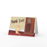 Dancing cat thank you greeting card