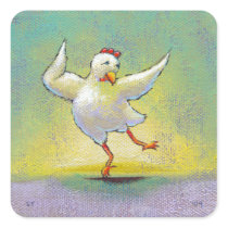 Dancing chicken fun art cute colourful happy dance