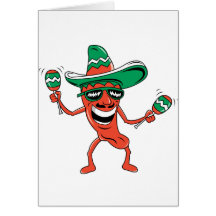 Dancing Chilli Pepper Cards