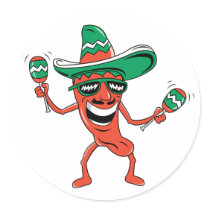 Dancing Chilli Pepper stickers