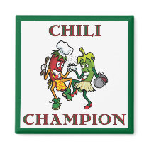 Dancing Chilli Peppers  Chilli Champion Magnet