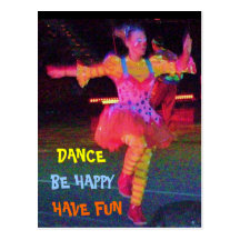 DANCING CLOWN postcard
