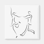 Dancing Couple Sketch Refrigerator Magnet