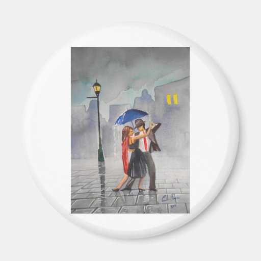 DANCING COUPLE UMBRELLA MAGNET