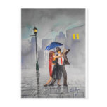 DANCING COUPLE UMBRELLA postcards