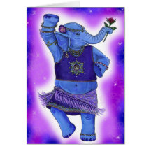 Dancing Elephant Greeting Card