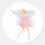 Dancing Fairy with Magic Wand Round Sticker