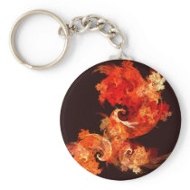 Dancing Firebirds Abstract Art Keychain