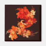 Dancing Firebirds Abstract Art Square Magnet