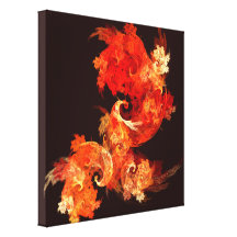 Dancing Firebirds Abstract Wrapped Canvas Print