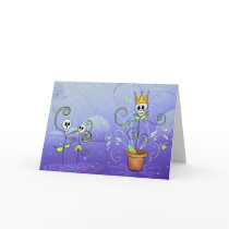 Dancing Flower Skulls Card