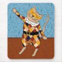 Dancing Harlequin Kitty Mousepad