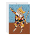 Dancing Harlequin Kitty Party Invitation
