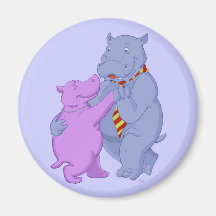 Dancing Hippo Tango Magnet