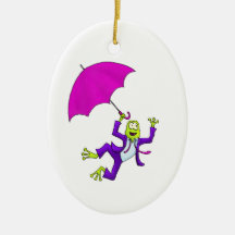 Dancing in the Rain Frog Ornament