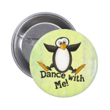 Dancing Penguin Pinback Buttons