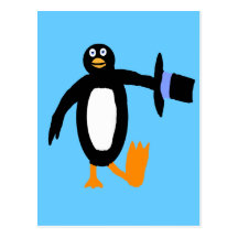 Dancing Penguin Postcard