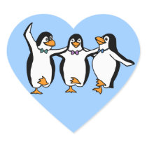 Dancing Penguins Sticker (Heart)