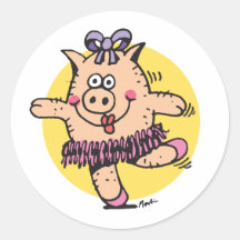 Dancing pig sticker