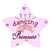 Dancing Princess Ballet Design Round Stickers