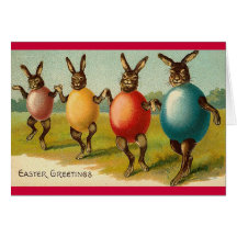 Dancing Rabbits Easter Card