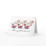 Dancing Santas greeting card