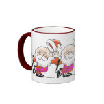 Dancing Santas mug