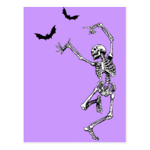 Dancing Skeleton Postcard
