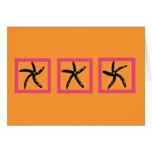 Dancing starfish greeting card
